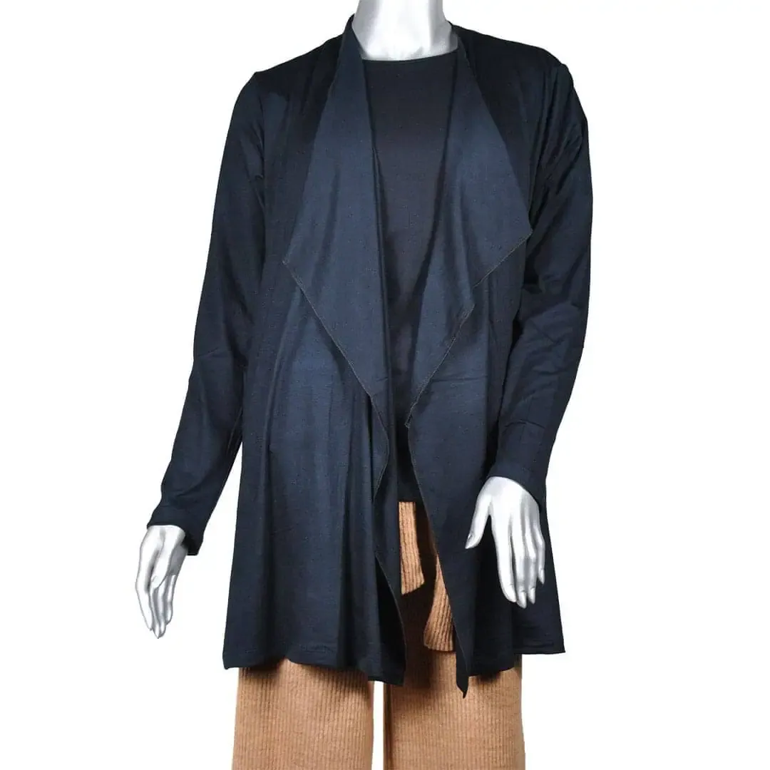 Saco Manga Larga con Bolsillos Viscosa