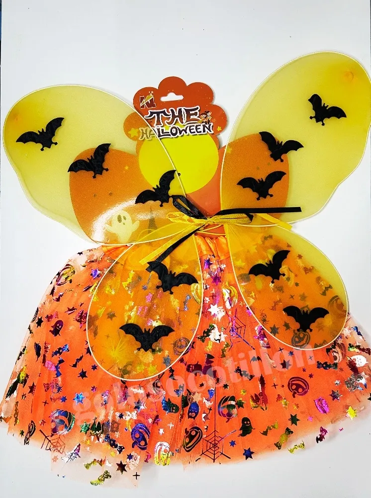 set halloween naranja alas tutu.webp