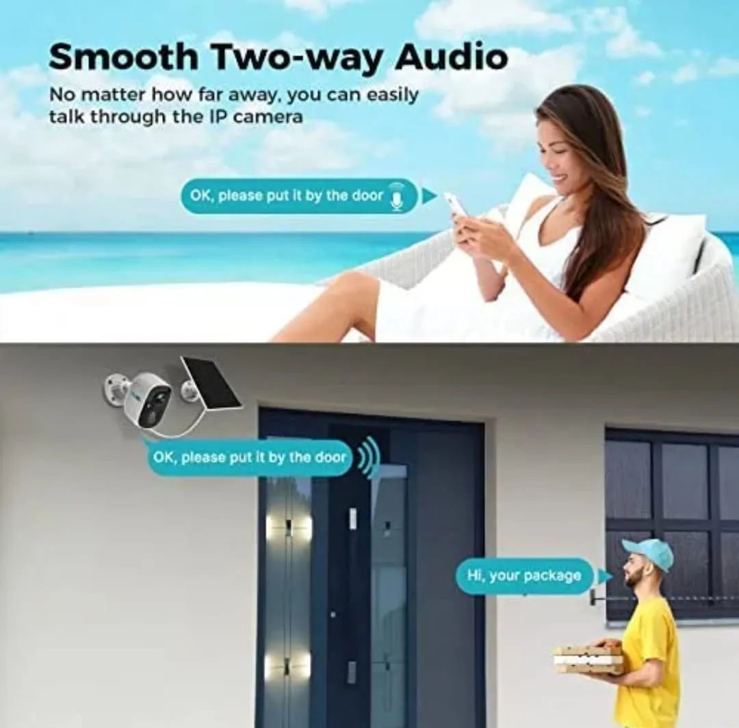 Cámara de Seguridad Solar 1080P con WiFi y Visión Nocturna