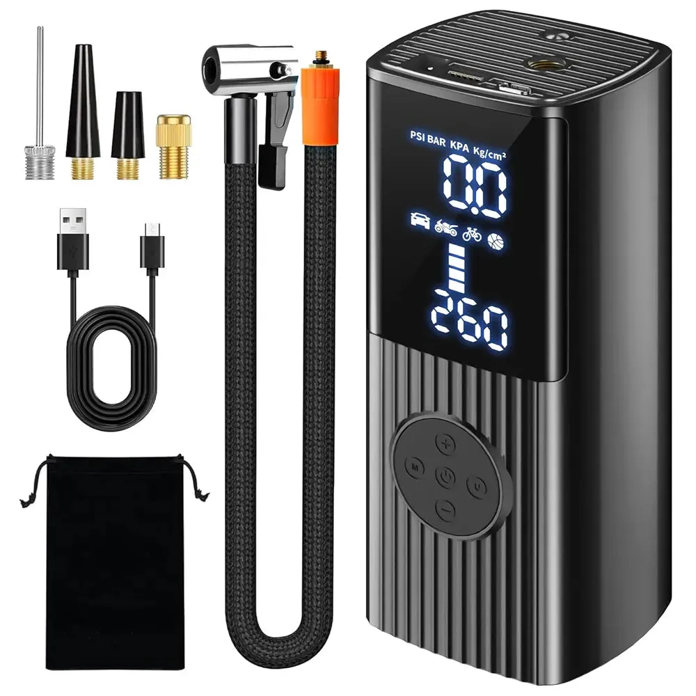 Compresor de Aire Portátil Inteligente – 5 Modos, Batería Recargable y Power Bank