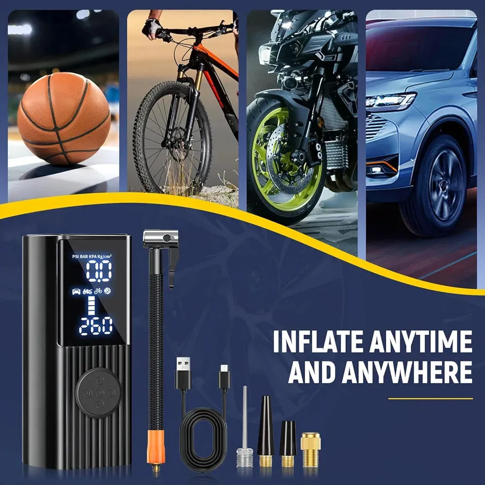 Compresor de Aire Portátil Inteligente – 5 Modos, Batería Recargable y Power Bank