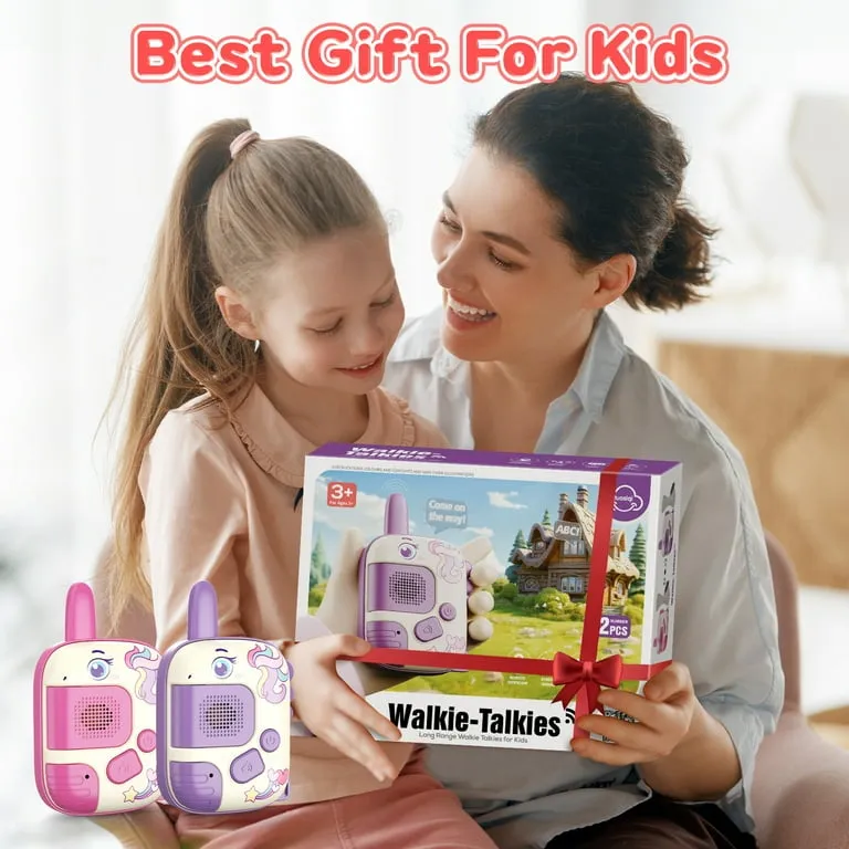Walkie-Talkies para niños pack x2 – Juegos Divertidos, Unicornios y Dinosaurios