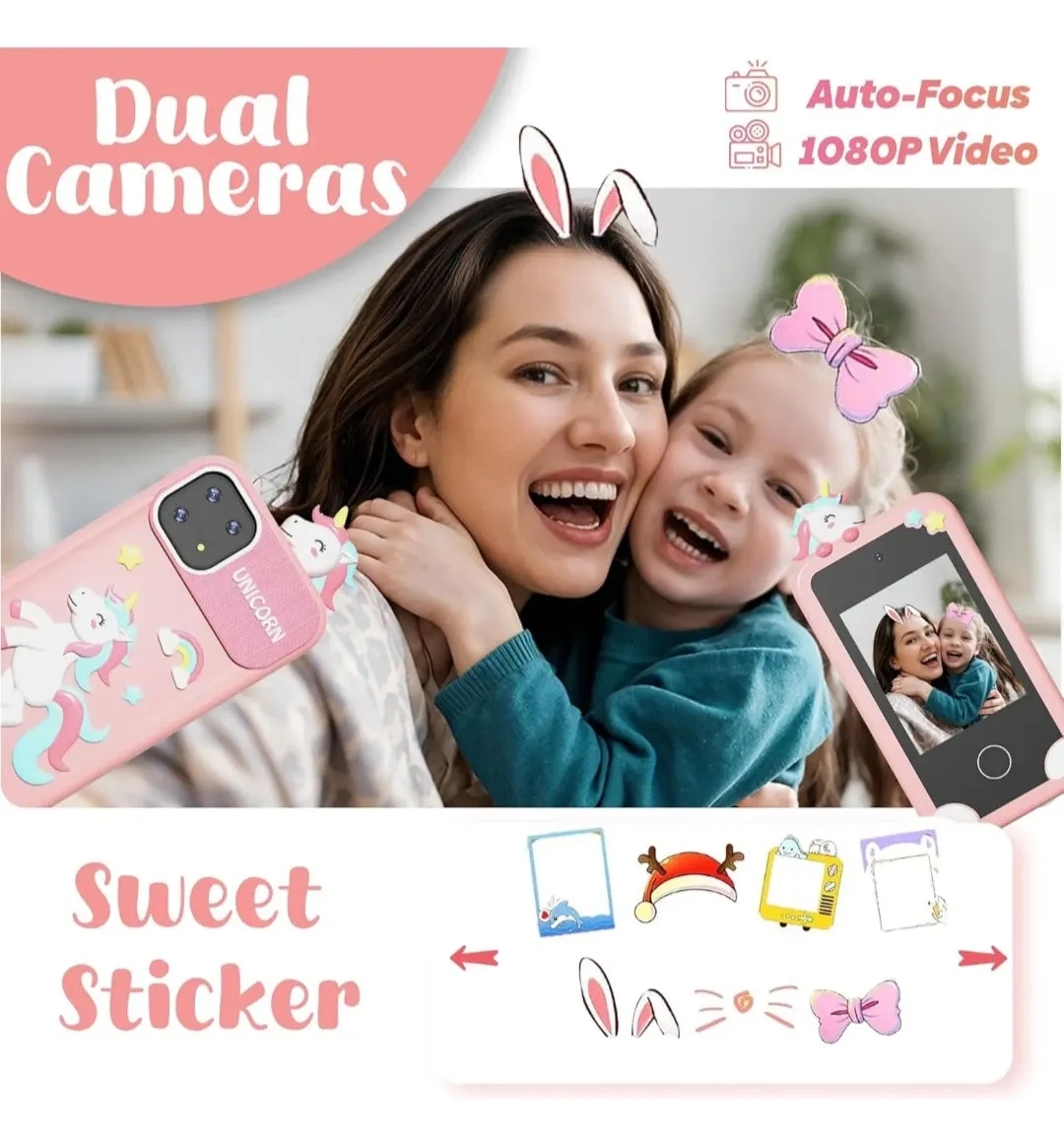 Teléfono Inteligente de Juguete para Niños – Cámara HD, Juegos Educativos y Aprendizaje Interactivo