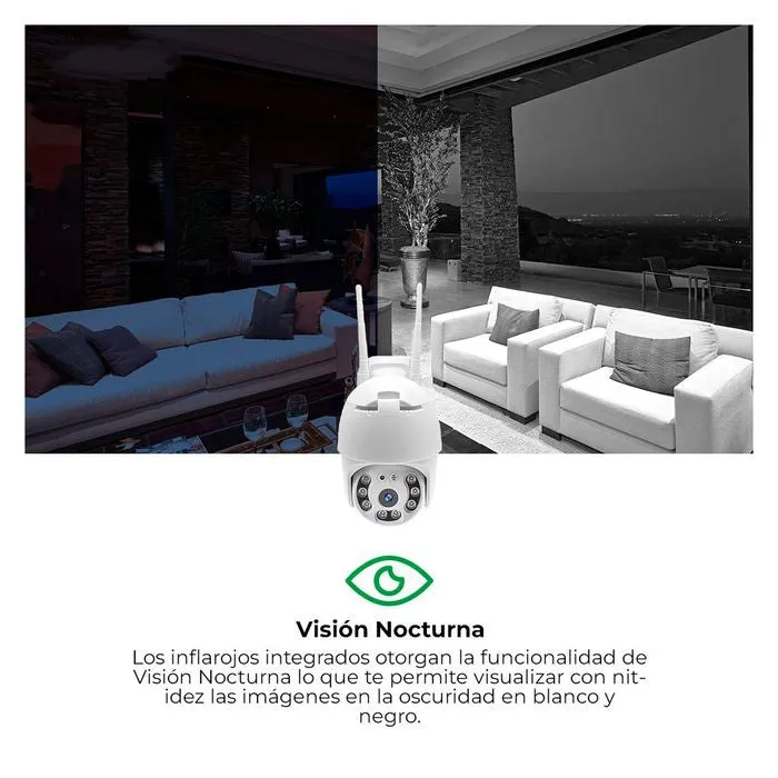 Cámara de Seguridad WiFi Exterior 1080P | Visión Nocturna, Detección de Movimiento y Conectividad Inalámbrica