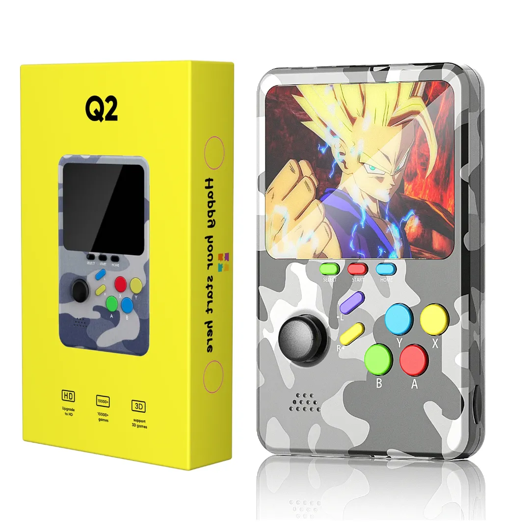 Consola Retro Portátil Q2 con Más de 10.000 Juegos – Emuladores PS1, Nintendo, Sega y Arcade