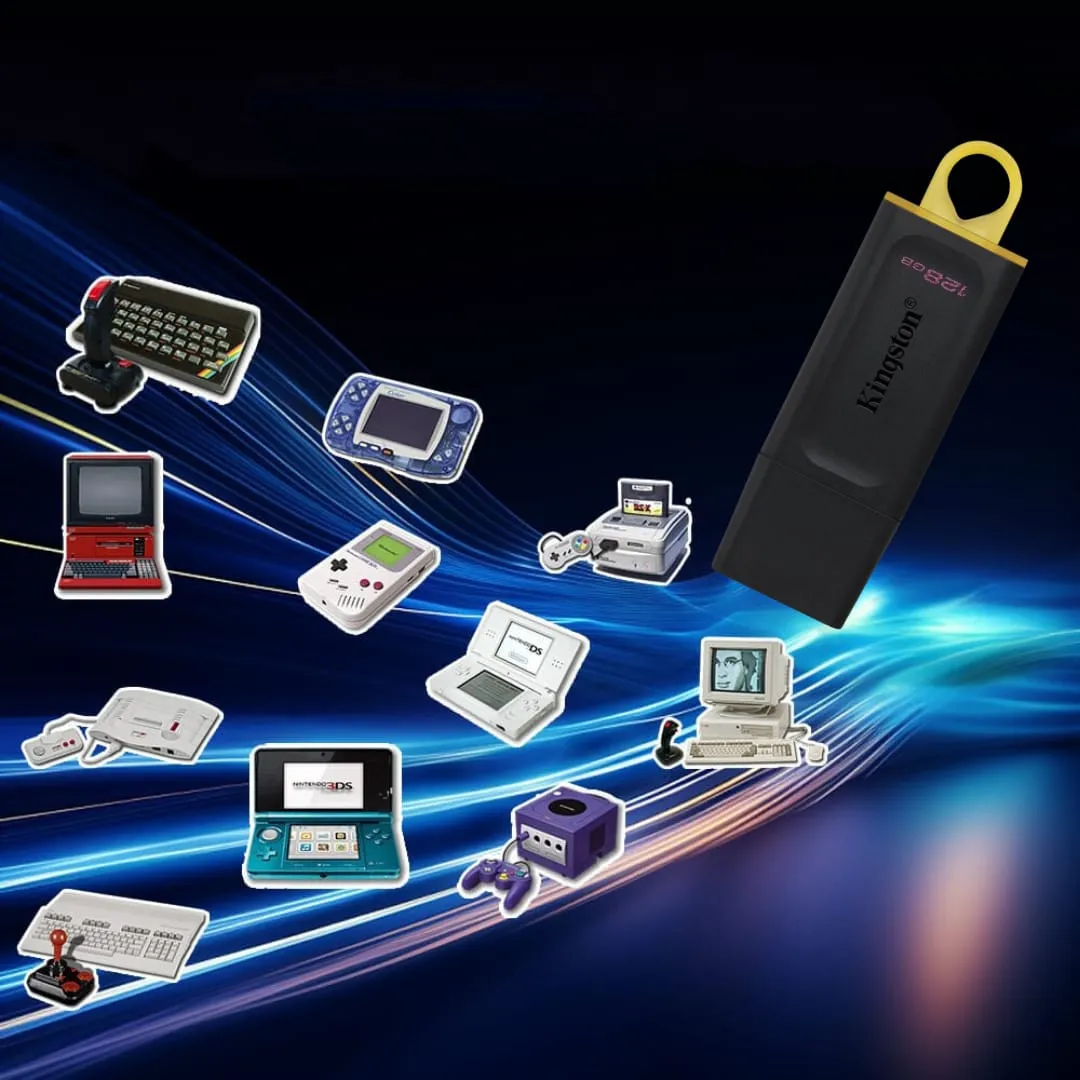 Pendrive Retro Gamer 128GB con +40.000 Juegos – Emuladores PSP, PS1, N64, Dreamcast y más