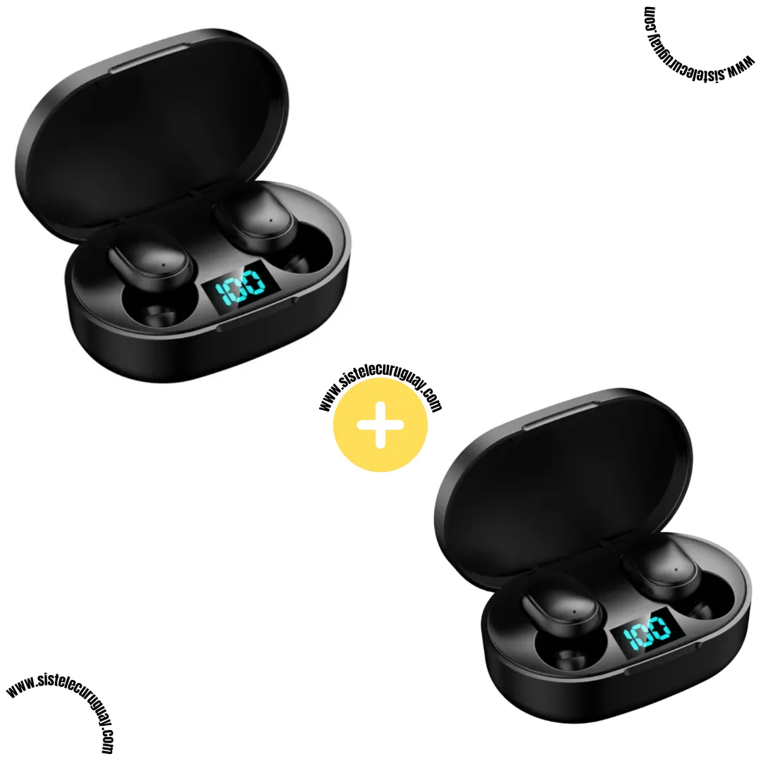 Auriculares Inalámbricos E6S (Pack x2) con Bluetooth 5.0, Control Táctil y Caja de Carga | Compatibles iOS y Android