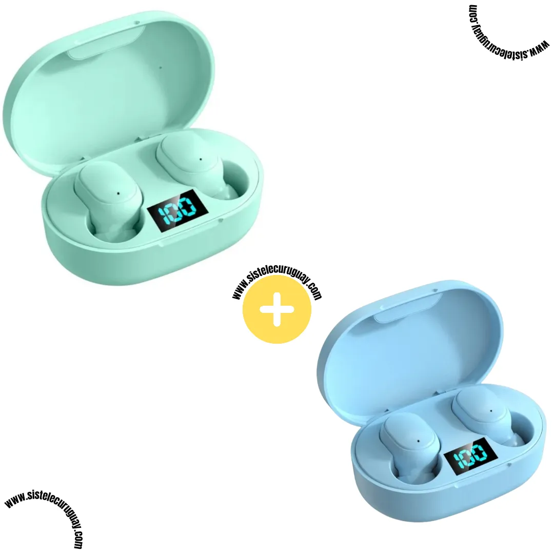 Auriculares Inalámbricos E6S (Pack x2) con Bluetooth 5.0, Control Táctil y Caja de Carga | Compatibles iOS y Android