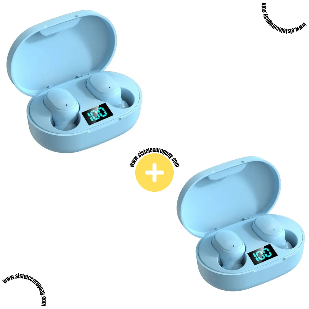 Auriculares Inalámbricos E6S (Pack x2) con Bluetooth 5.0, Control Táctil y Caja de Carga | Compatibles iOS y Android