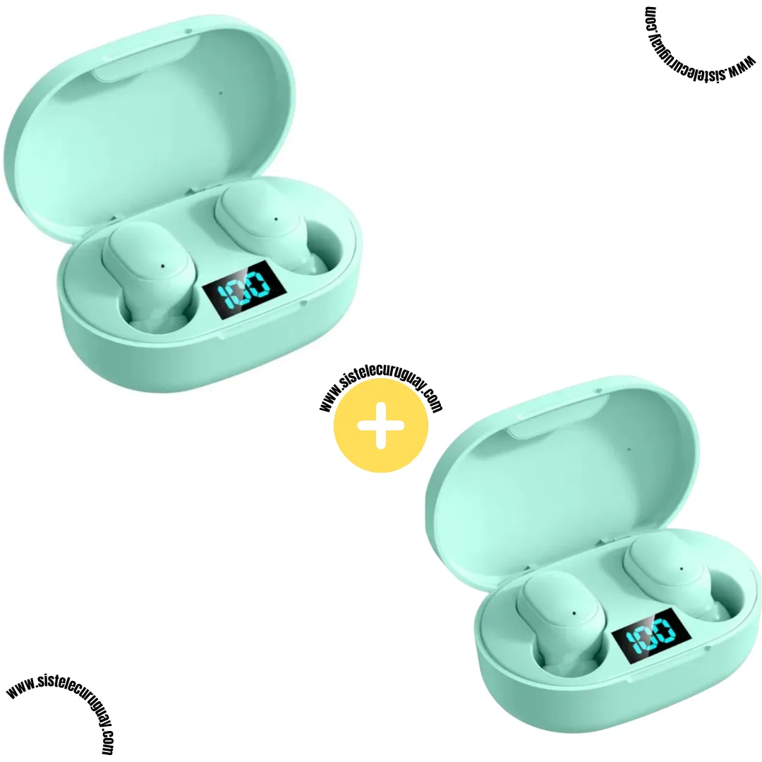 Auriculares Inalámbricos E6S (Pack x2) con Bluetooth 5.0, Control Táctil y Caja de Carga | Compatibles iOS y Android