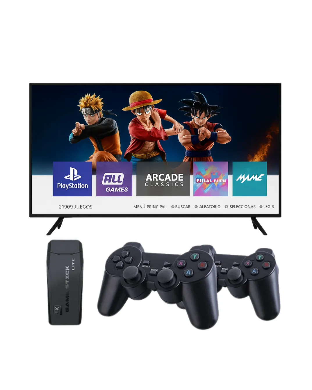 Game Stick M8 PLUS – Consola Retro +21.000 Juegos con 150 Juegos PS1 y Mandos Tipo PS2