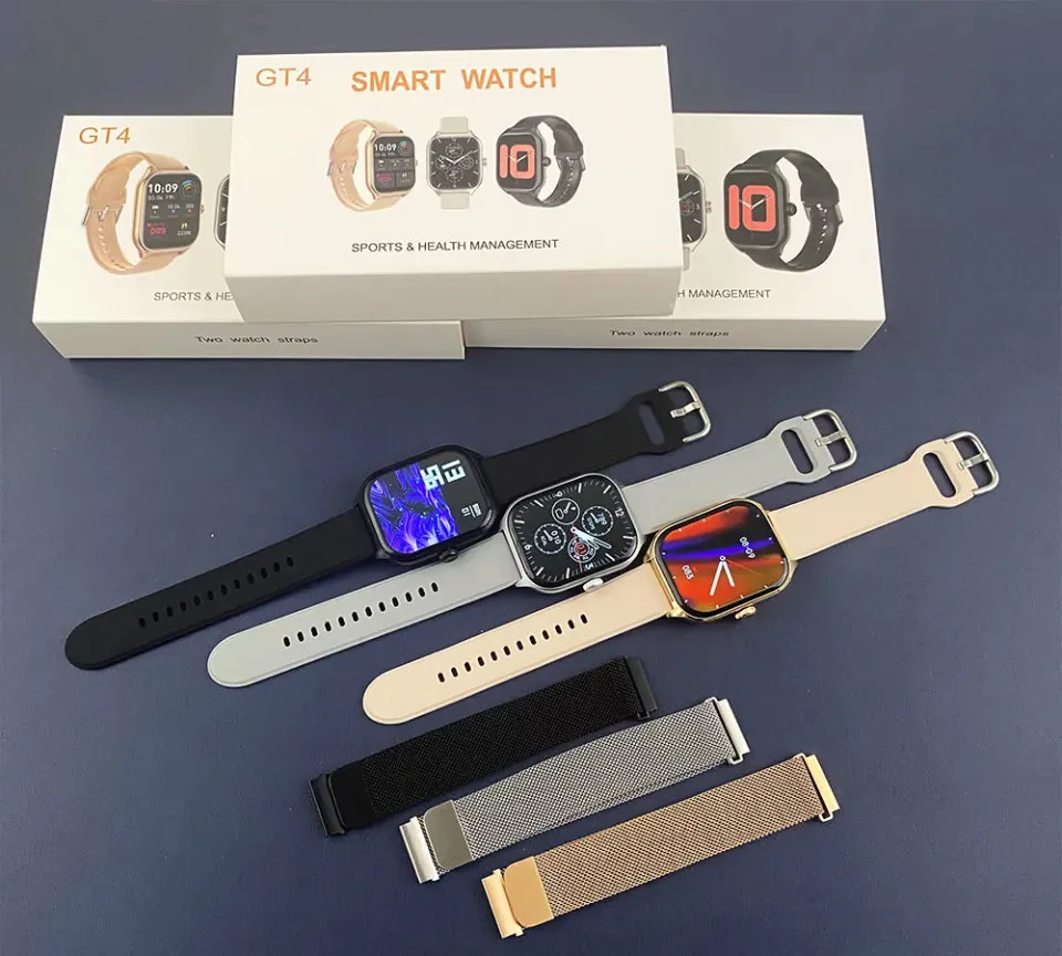 Smartwatch GT4 Serie 9 | Con Llamadas, Salud y Correas de Silicona y Metal