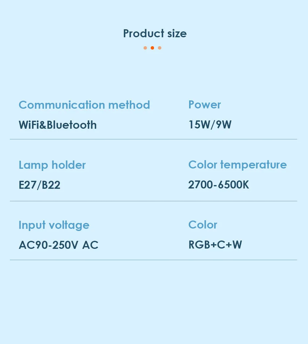 Lampara inteligente de 15 watts