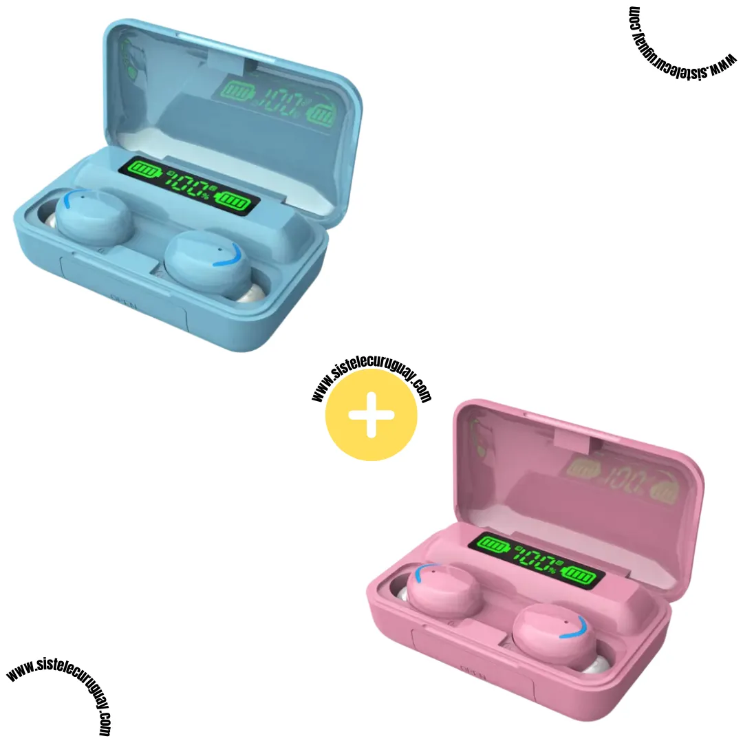 2 Auriculares Inalámbricos F9 con Caja Power Bank, Pantalla LED y Batería de Larga Duración | Bluetooth 5.0