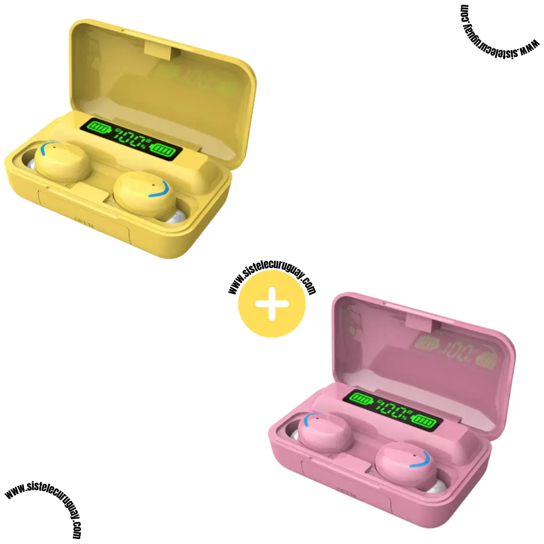 2 Auriculares Inalámbricos F9 con Caja Power Bank, Pantalla LED y Batería de Larga Duración | Bluetooth 5.0
