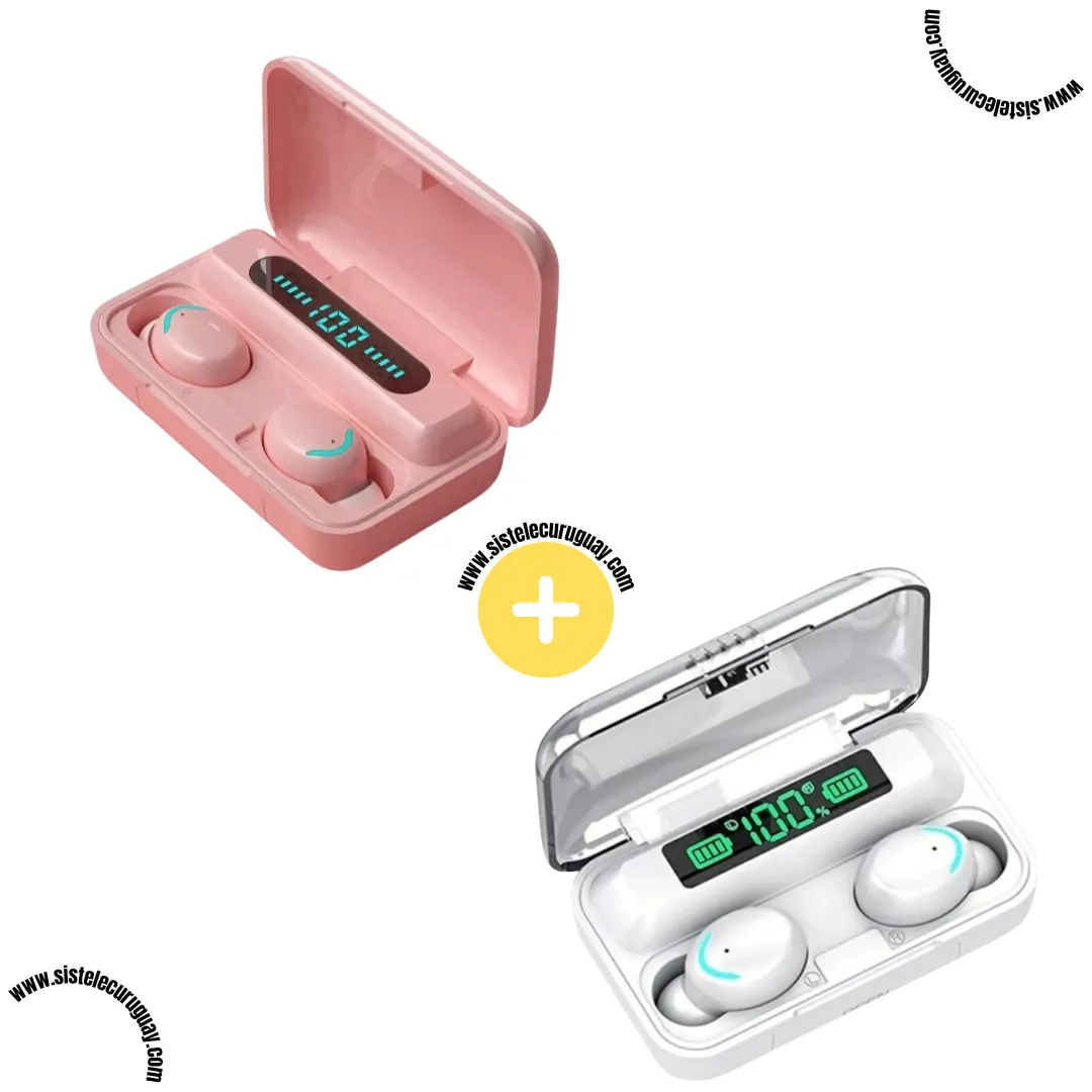 2 Auriculares Inalámbricos F9 con Caja Power Bank, Pantalla LED y Batería de Larga Duración | Bluetooth 5.0