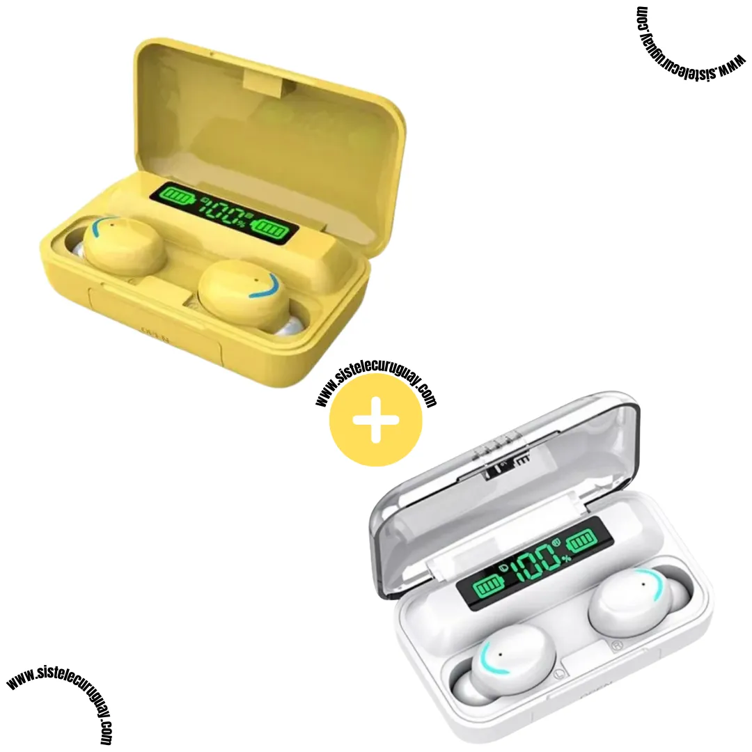 2 Auriculares Inalámbricos F9 con Caja Power Bank, Pantalla LED y Batería de Larga Duración | Bluetooth 5.0