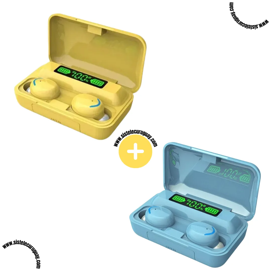 2 Auriculares Inalámbricos F9 con Caja Power Bank, Pantalla LED y Batería de Larga Duración | Bluetooth 5.0