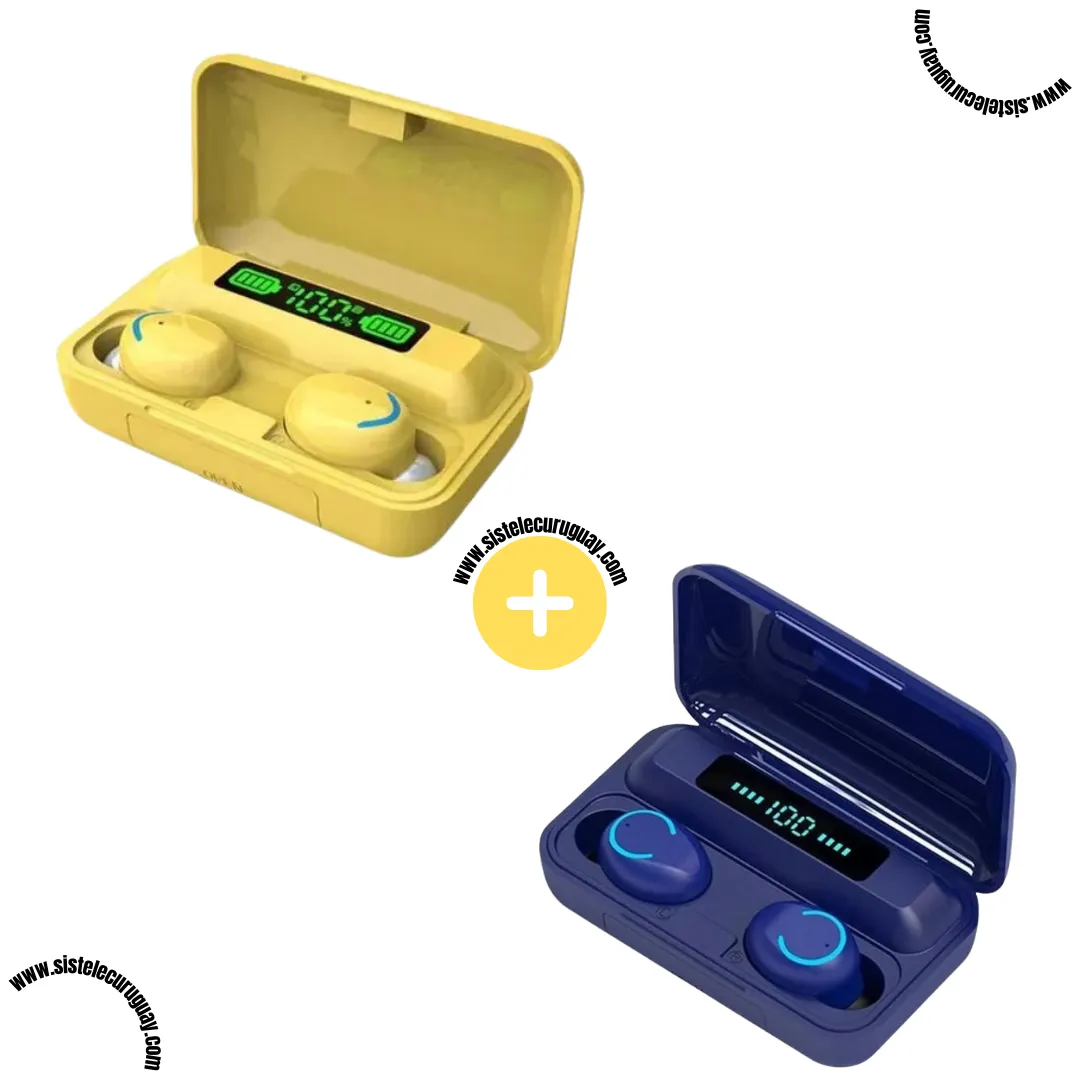 2 Auriculares Inalámbricos F9 con Caja Power Bank, Pantalla LED y Batería de Larga Duración | Bluetooth 5.0