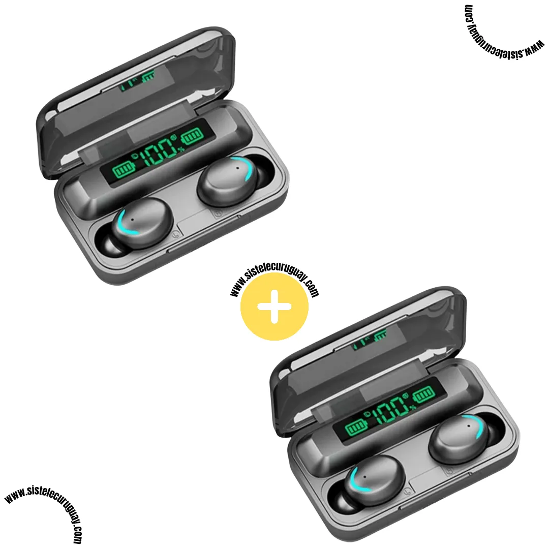 2 Auriculares Inalámbricos F9 con Caja Power Bank, Pantalla LED y Batería de Larga Duración | Bluetooth 5.0