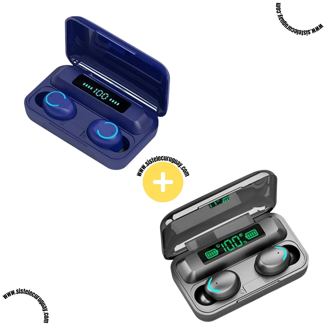 2 Auriculares Inalámbricos F9 con Caja Power Bank, Pantalla LED y Batería de Larga Duración | Bluetooth 5.0