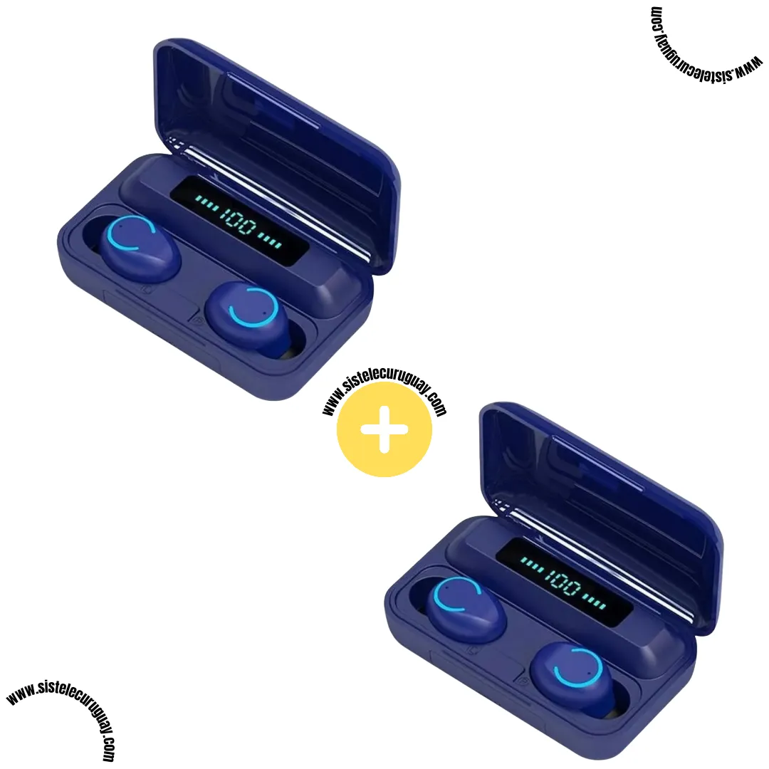 2 Auriculares Inalámbricos F9 con Caja Power Bank, Pantalla LED y Batería de Larga Duración | Bluetooth 5.0