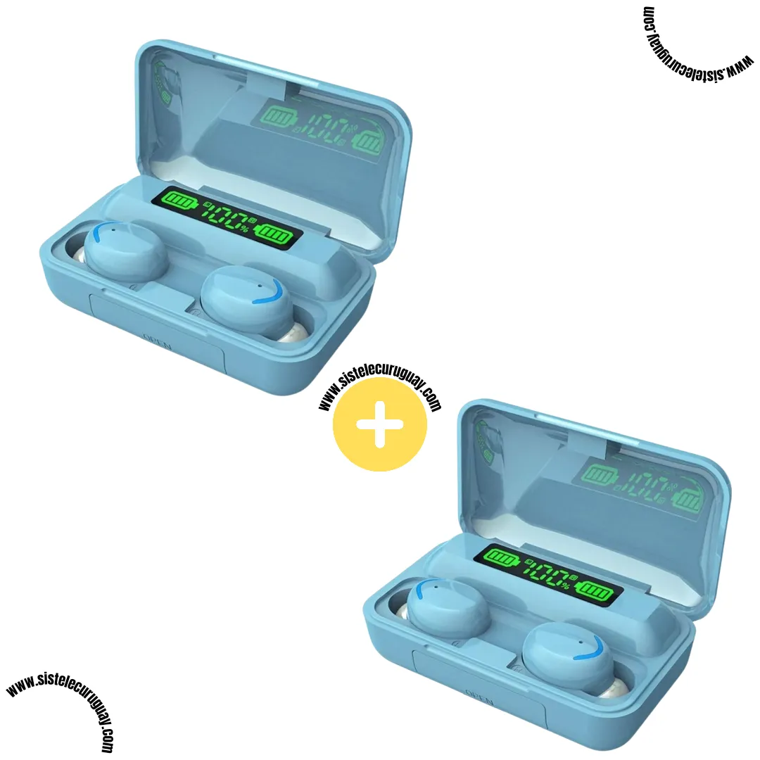 2 Auriculares Inalámbricos F9 con Caja Power Bank, Pantalla LED y Batería de Larga Duración | Bluetooth 5.0