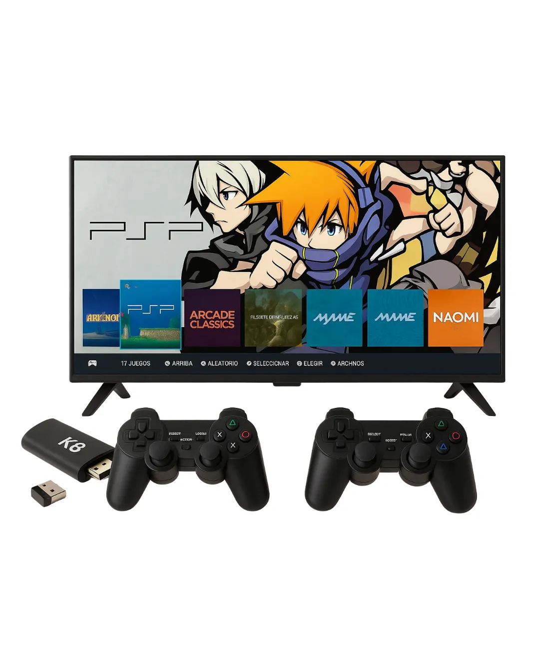 Game Stick GD10 – Consola Retro 4K con +48.000 Juegos Preinstalados y 40 Emuladores | Incluye 2 Joysticks Inalámbricos