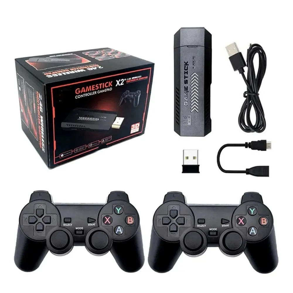 Game Stick X2 – Consola Retro con +40.000 Juegos Preinstalados y 40 Emuladores | Incluye 2 Mandos Inalámbricos