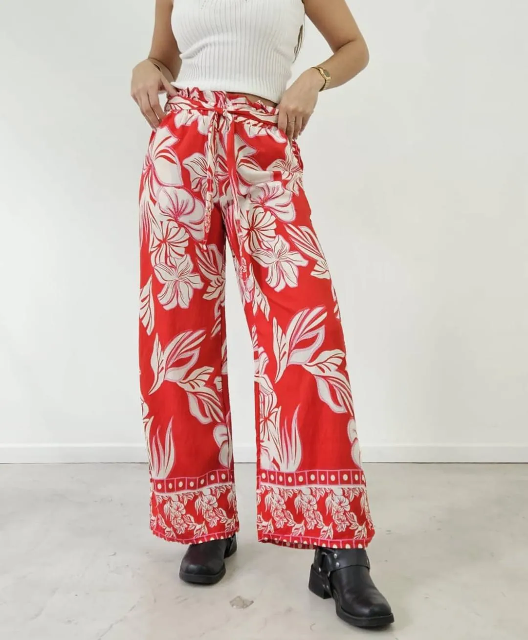 Pantalón estampado con guarda