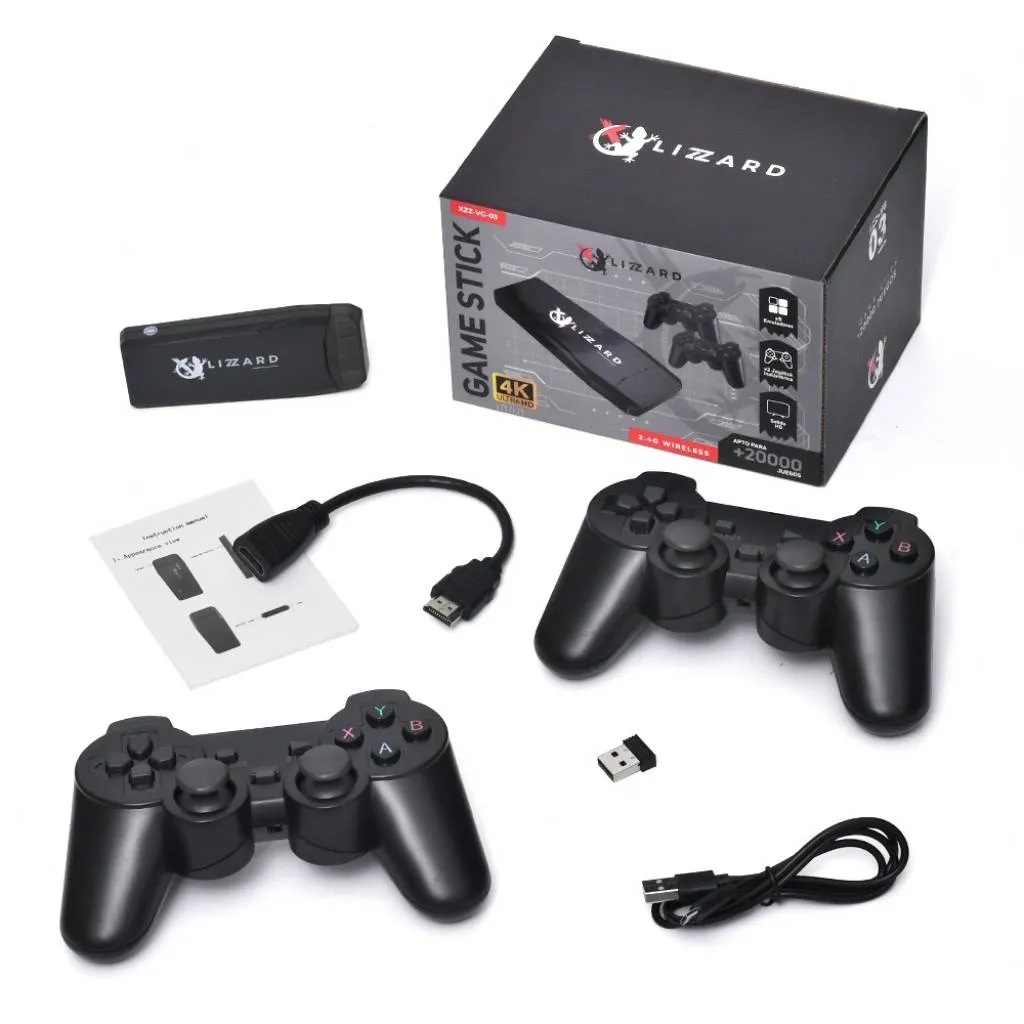 Consola Game Stick para TV XZZ-VG-03 Apto para +20000 Juegos 4K X-Lizzard