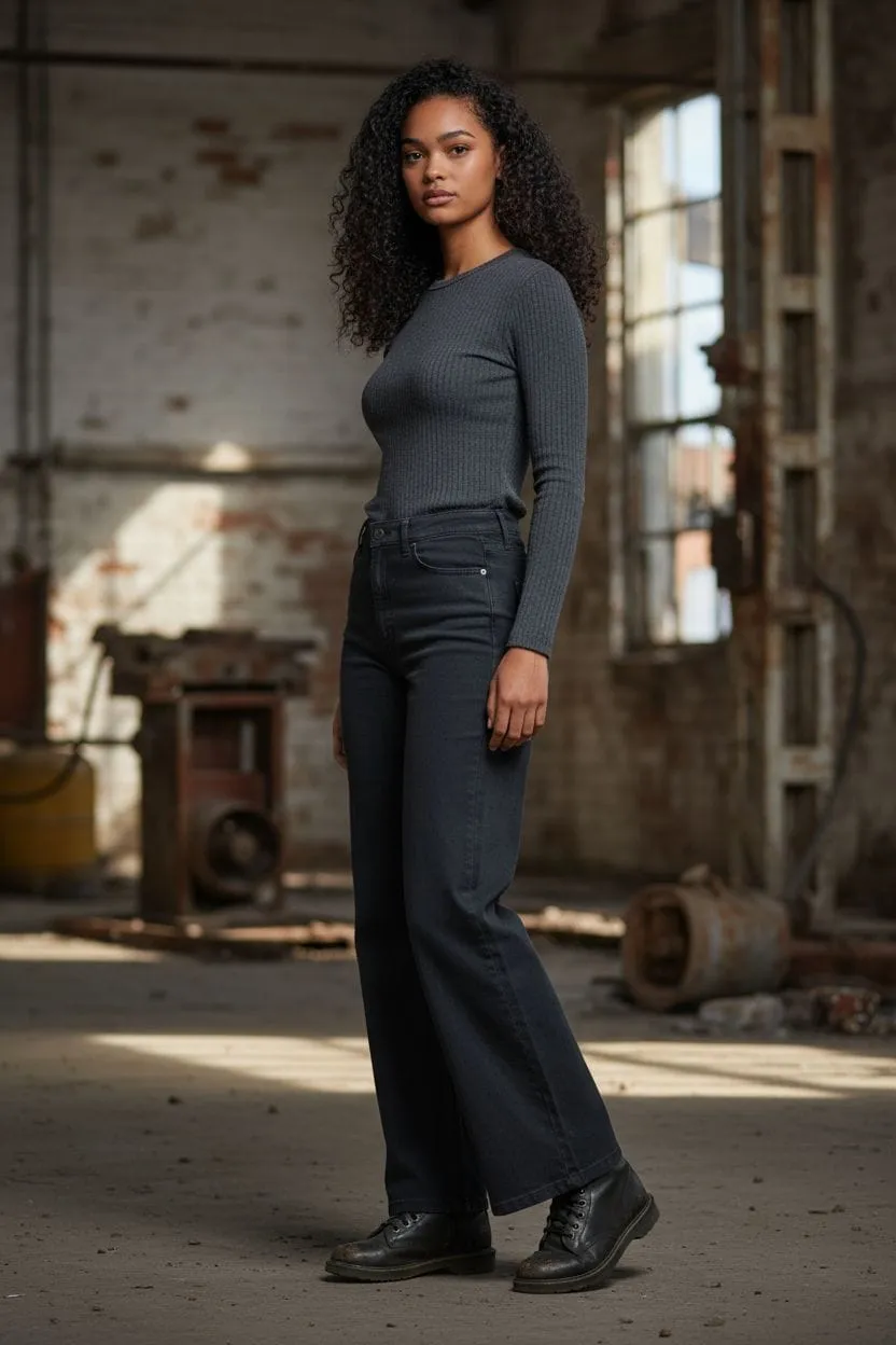 Jeans WIDE LEG negro