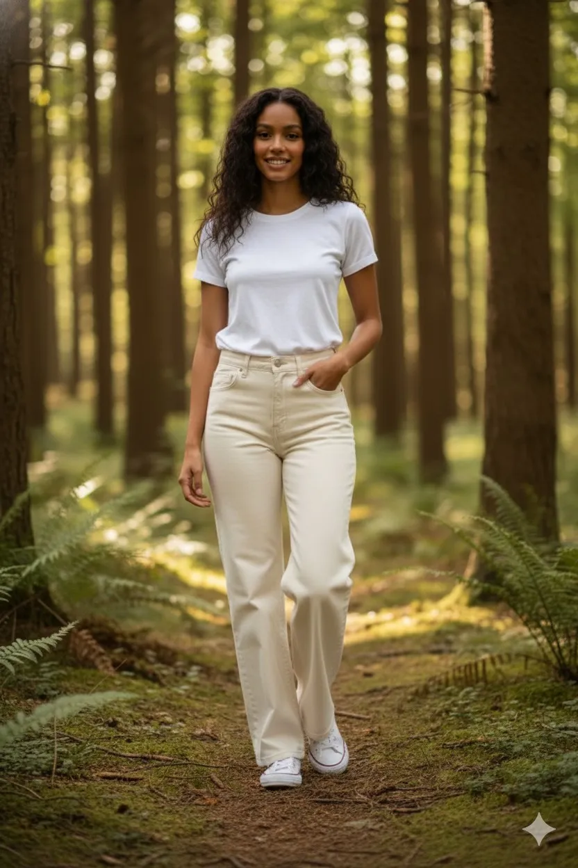 Jeans WIDE LEG crudo