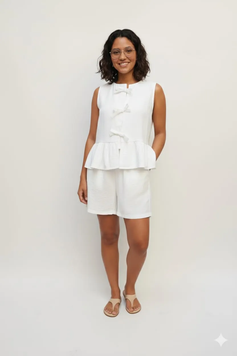 Conjunto chaleco y shorts sastrero