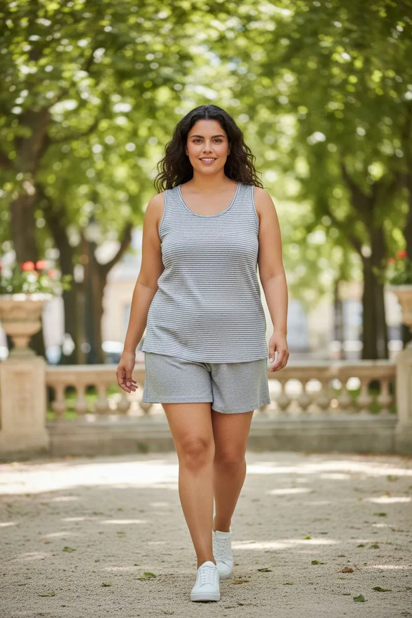 Conjunto de musculosa y short en algodon