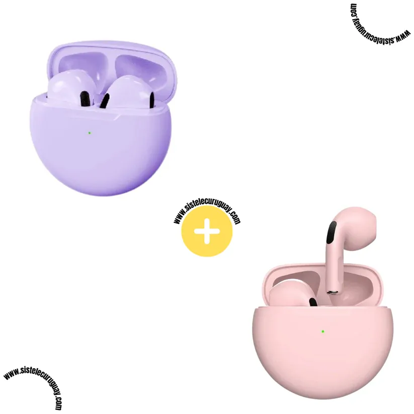Auriculares Inalámbricos PRO6 (Pack x2) con Bluetooth 5.0, Control Táctil y Caja de Carga | Compatibles con iOS y Android