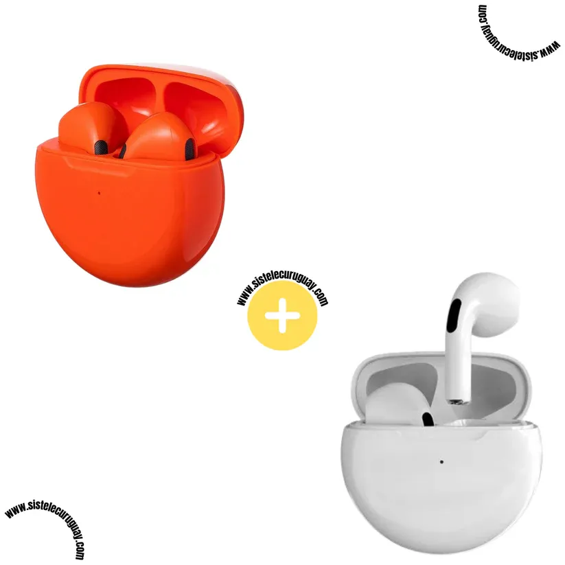 Auriculares Inalámbricos PRO6 (Pack x2) con Bluetooth 5.0, Control Táctil y Caja de Carga | Compatibles con iOS y Android