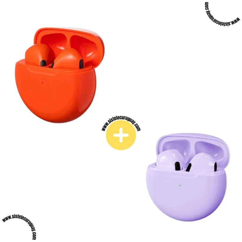 Auriculares Inalámbricos PRO6 (Pack x2) con Bluetooth 5.0, Control Táctil y Caja de Carga | Compatibles con iOS y Android