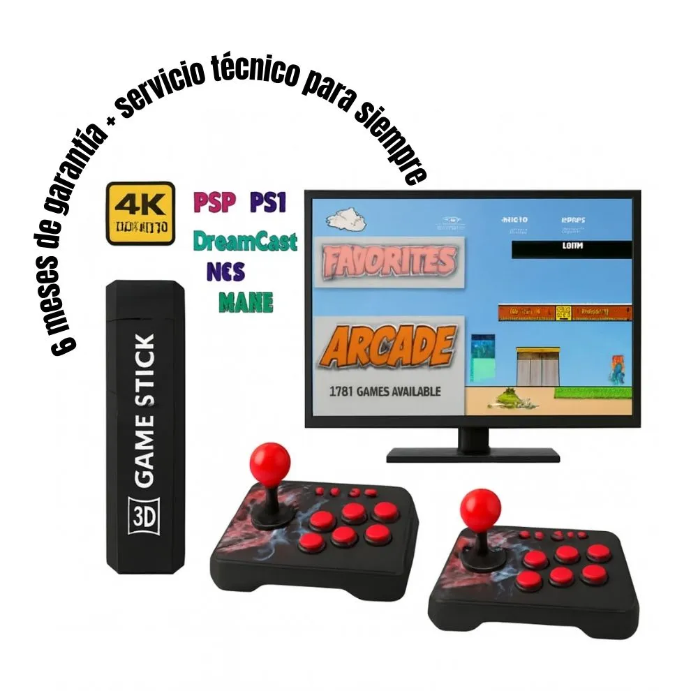 GameStick X2 Arcade | Consola Retro +20.000 Juegos con 2 Joysticks Inalámbricos