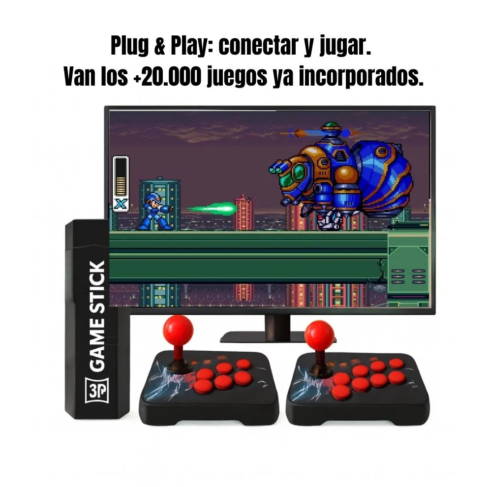 GameStick X2 Arcade | Consola Retro +20.000 Juegos con 2 Joysticks Inalámbricos