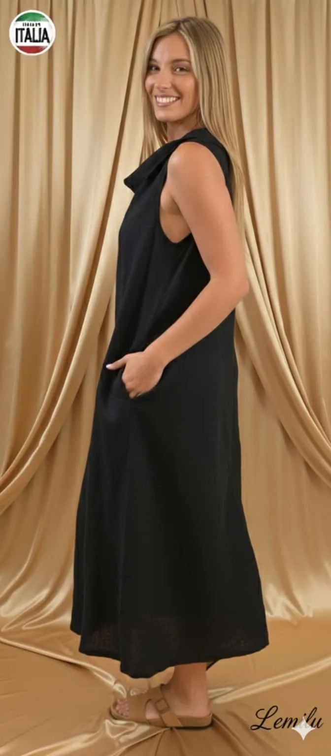 Vestido Italiano 100% Lino