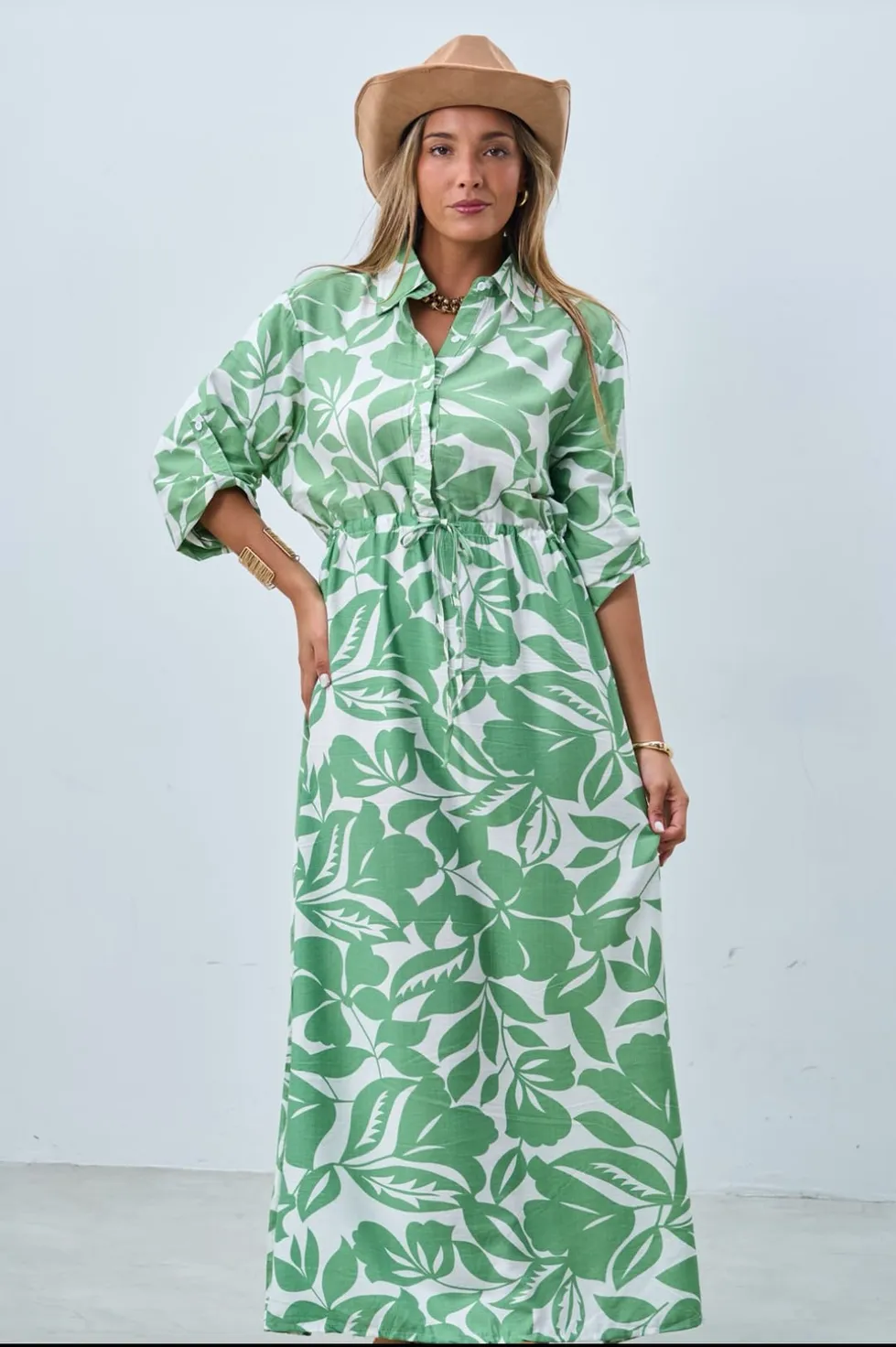 Maxi Vestido Estampado Tropical - Tendencia Verano