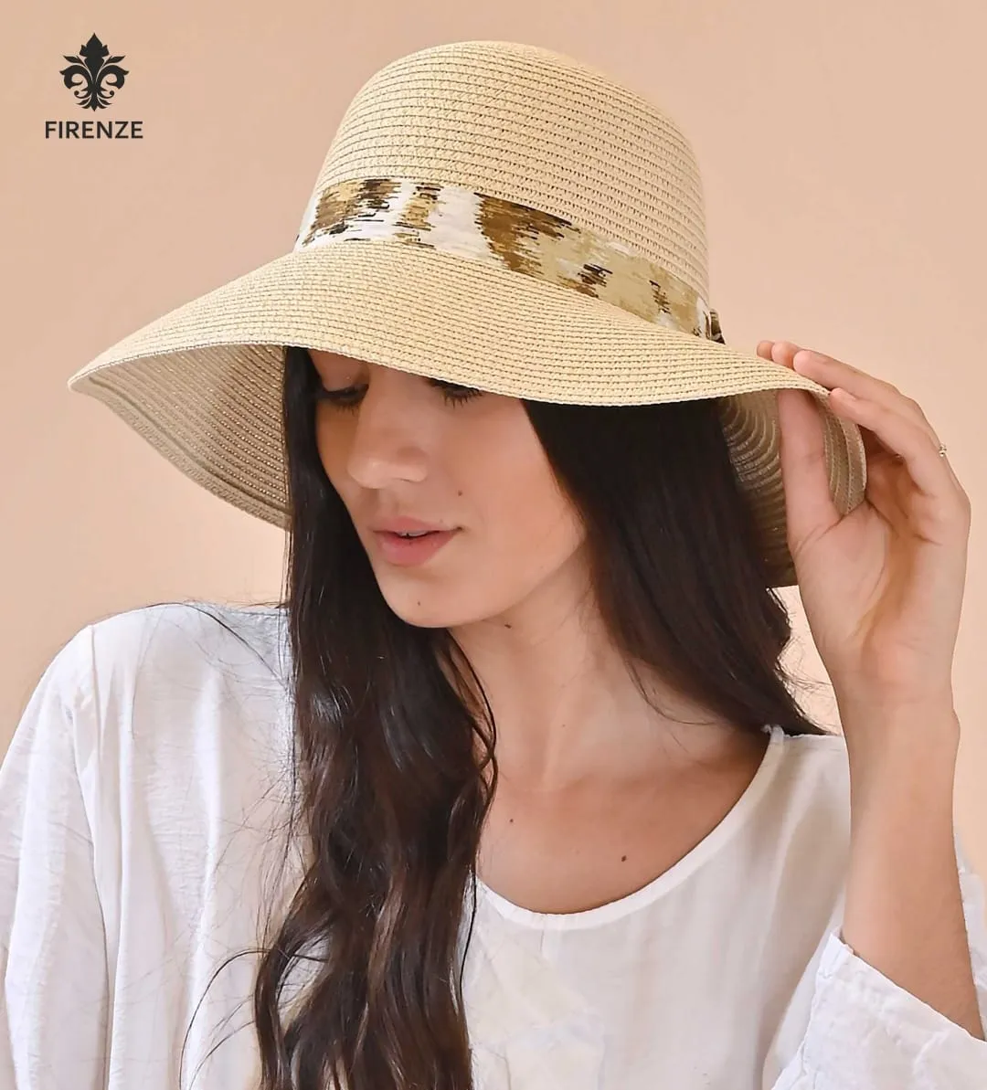 Capelina Rafia con cinta Italiana 