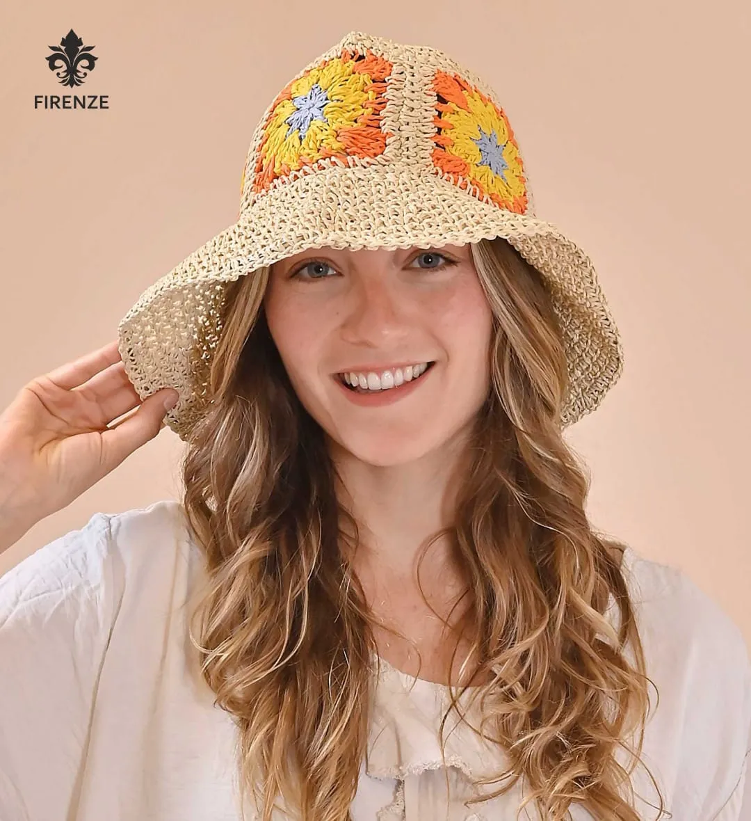 Sombrero bucket de crochet con dibujo
