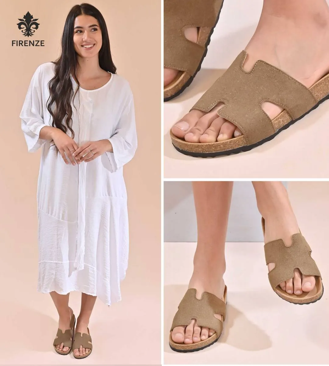 Sandalia Firenze con diseño tipo “H”