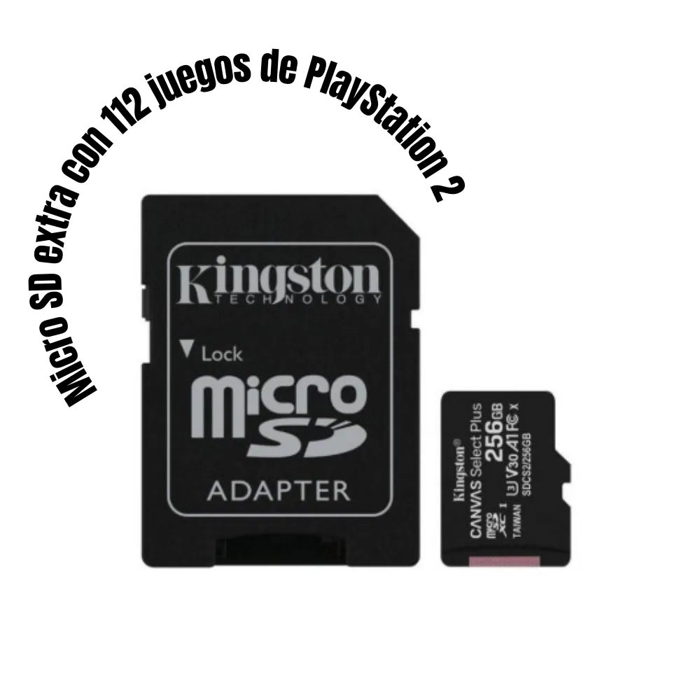 GameStick M88 Plus | Consola Retro 256GB con Emulador PS2 + MicroSD Extra con 112 Juegos PS2 | Mandos Recargables