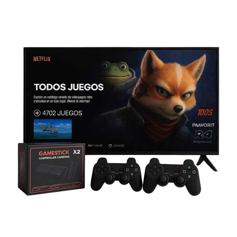 Game Stick X2 – Consola Retro con +40.000 Juegos Preinstalados y 40 Emuladores | Incluye 2 Mandos Inalámbricos