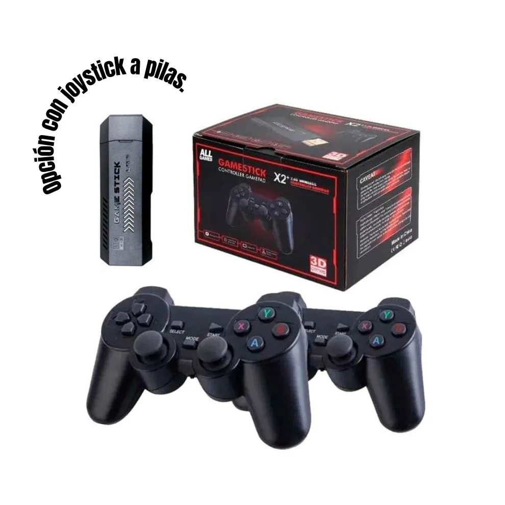 Game Stick X2 – Consola Retro con +40.000 Juegos Preinstalados y 40 Emuladores | Incluye 2 Mandos Inalámbricos