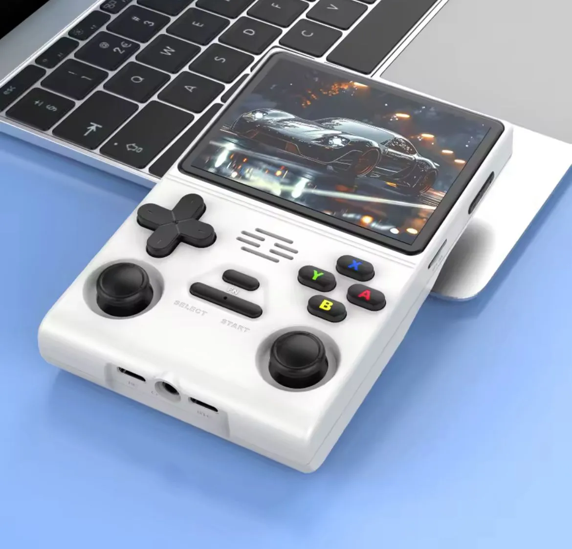 Consola Portátil M37 PRO Blanca – +20.000 Juegos y Emuladores Multiplataforma