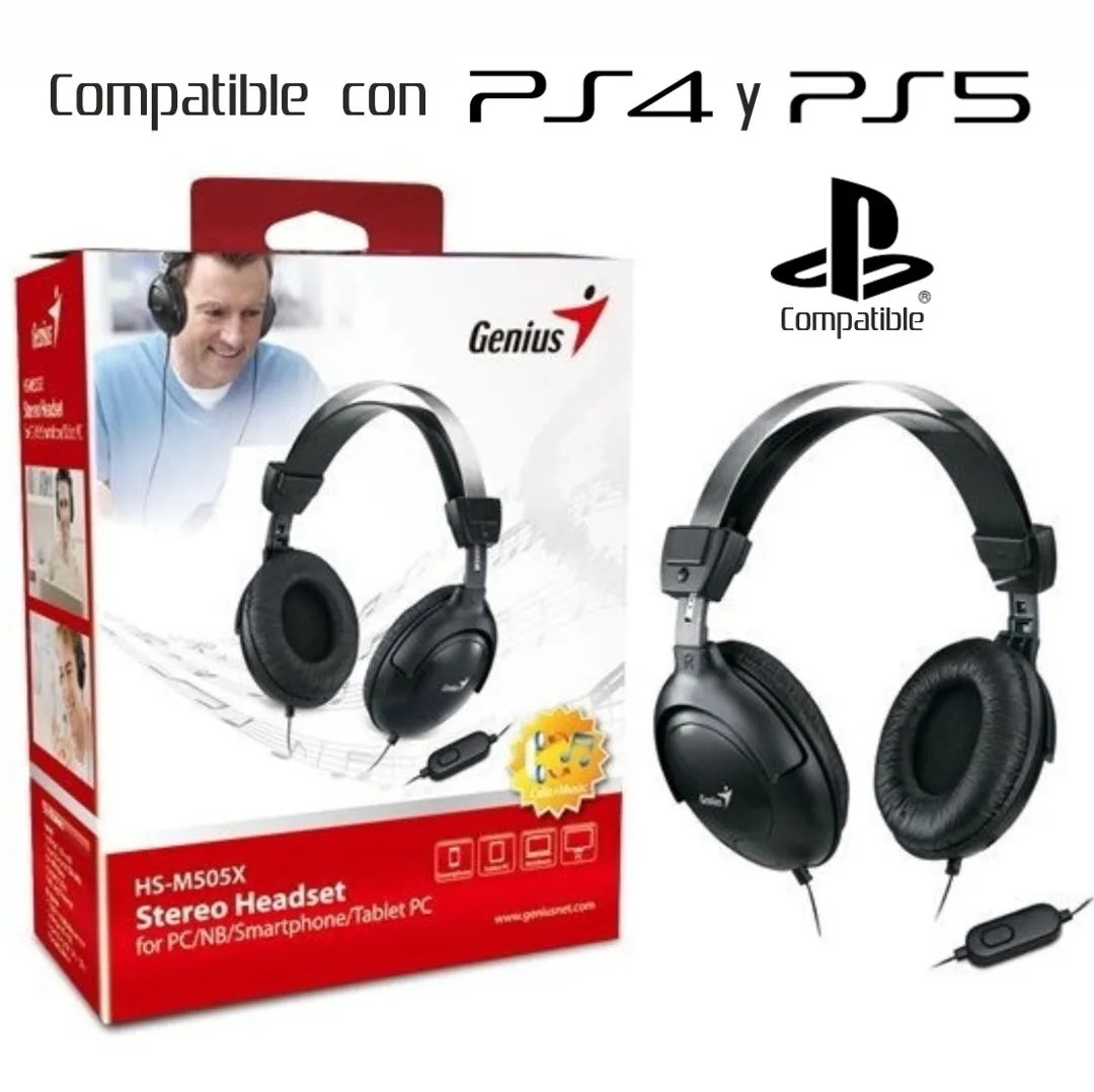 Audífonos Genius HS-M505X c/micrófono single jack 3.5 mm
